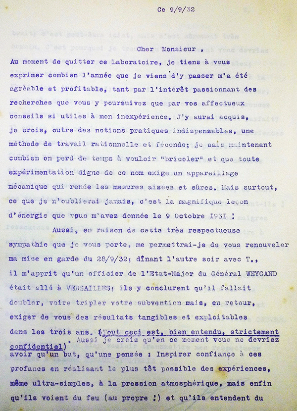 Lettre de Jean-Jacques Barré à Robert Esnault-Pelterie