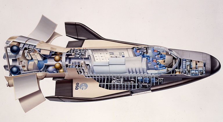 Illustration de l'avion spatial Hermes, 1991
